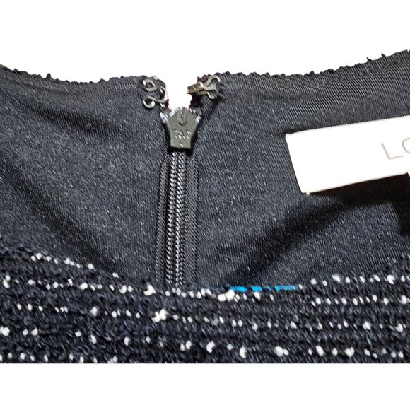 Loft Black Sparkle Short Sleeve Dress Size 6 - Picture 5 of 10